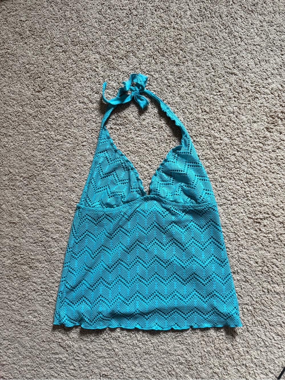 Y2K crochet knit halter top